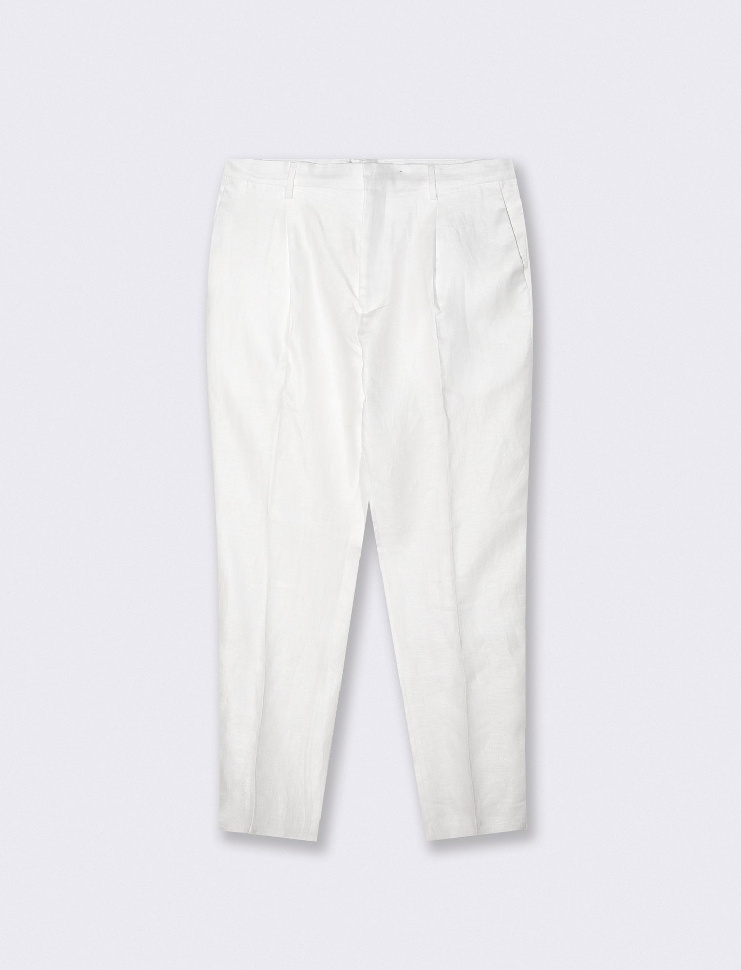Pantaloni in puro lino con pinces - Bianco