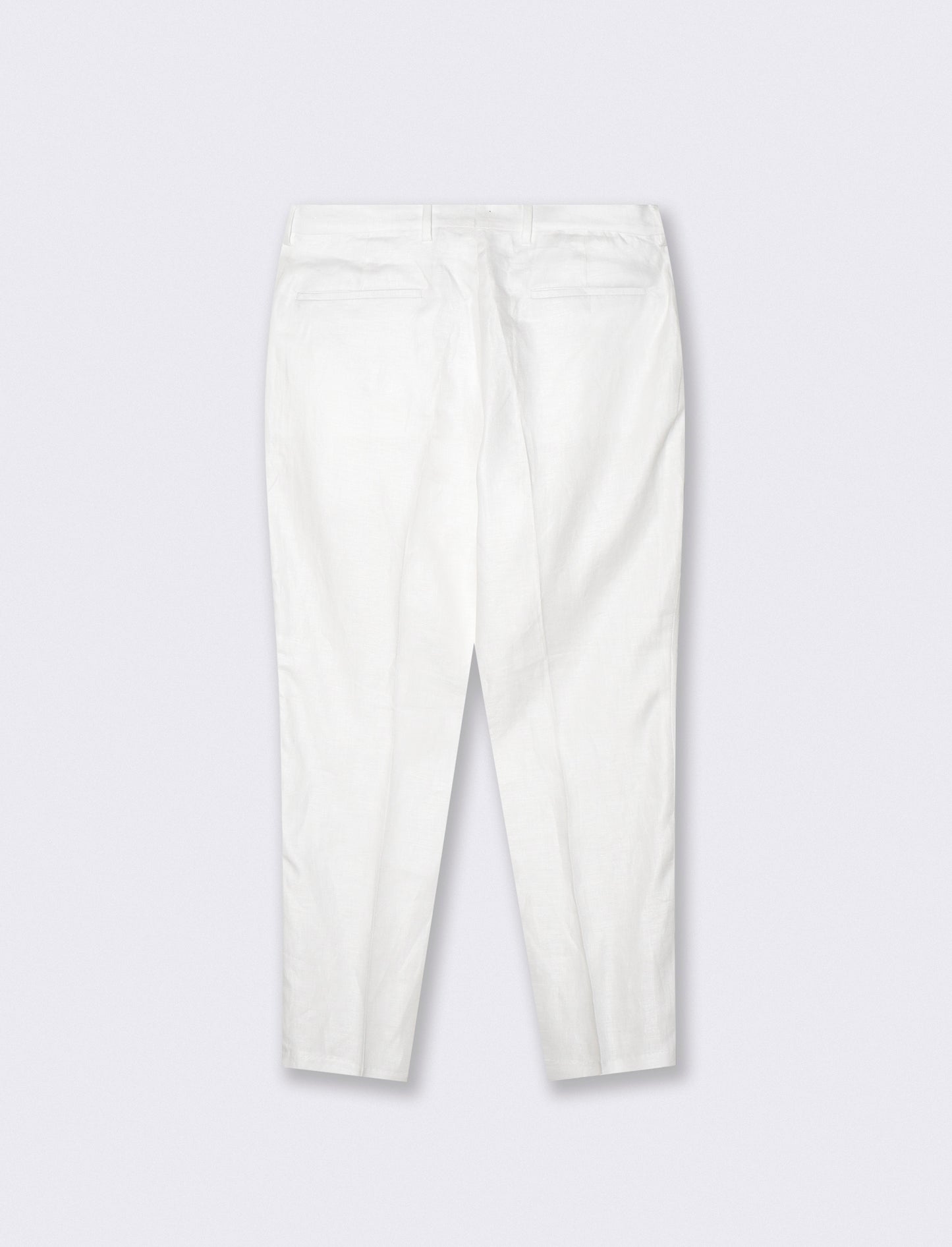 Pantaloni in puro lino con pinces - Bianco