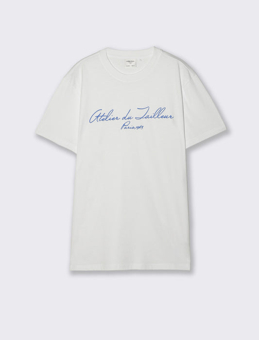 T-shirt girocollo con stampa 3D effetto - Bianco