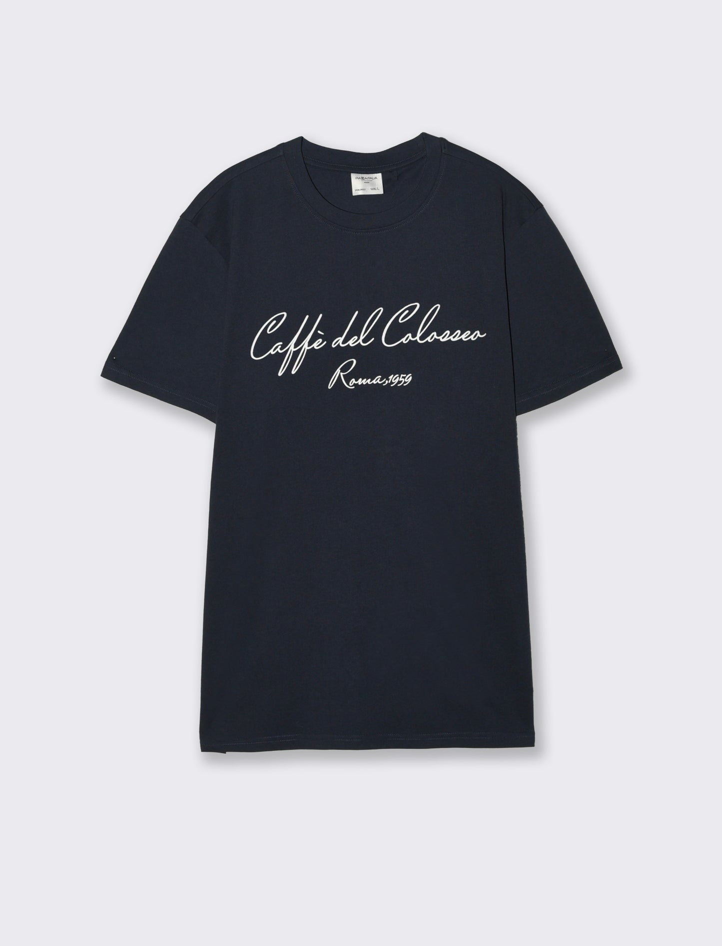 3D Print Effect Crew Neck T-Shirt - Blue