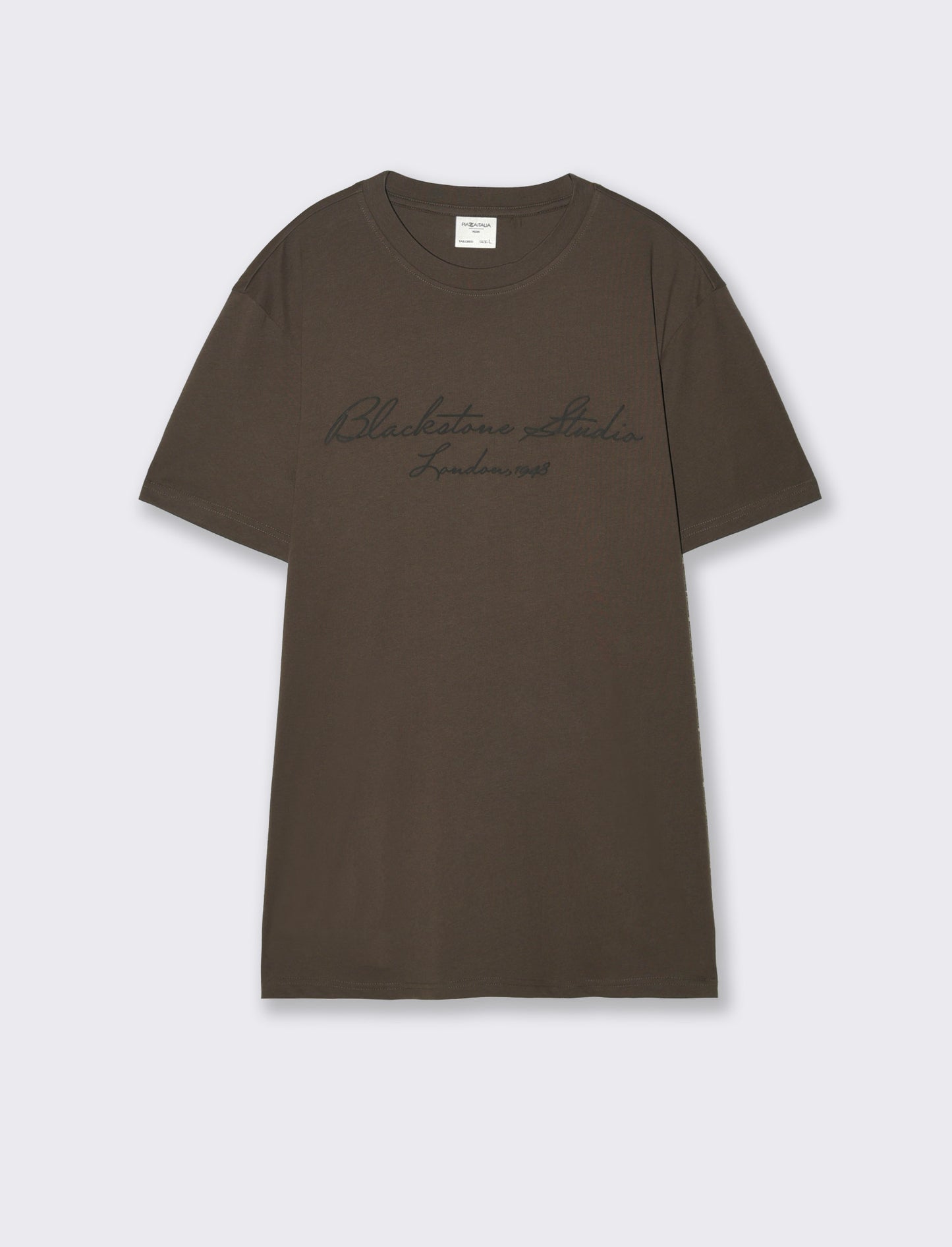 T-shirt girocollo con stampa 3D effetto - Moro