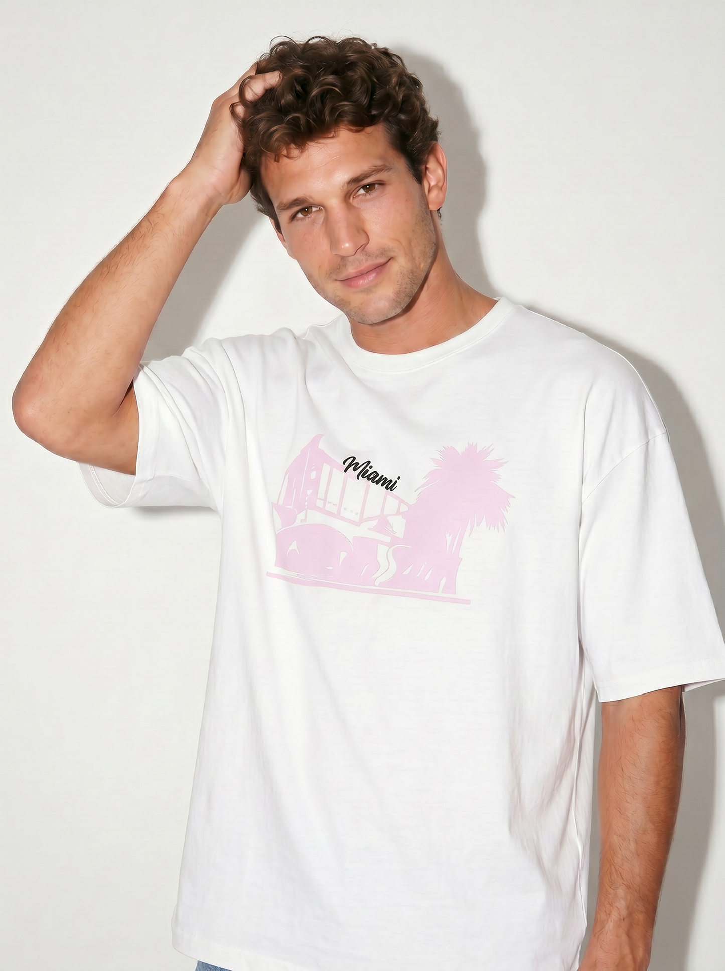 T-shirt puff e ricamo a contrasto - Bianco