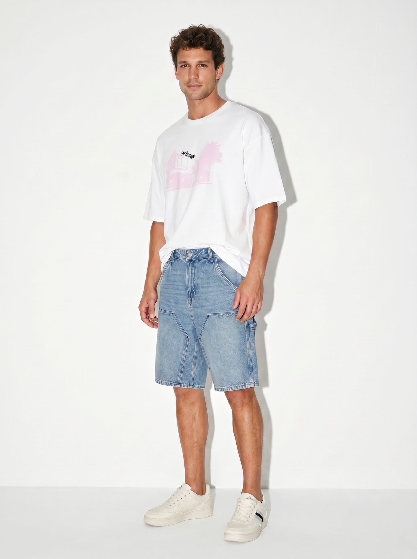 T-shirt puff e ricamo a contrasto - Bianco