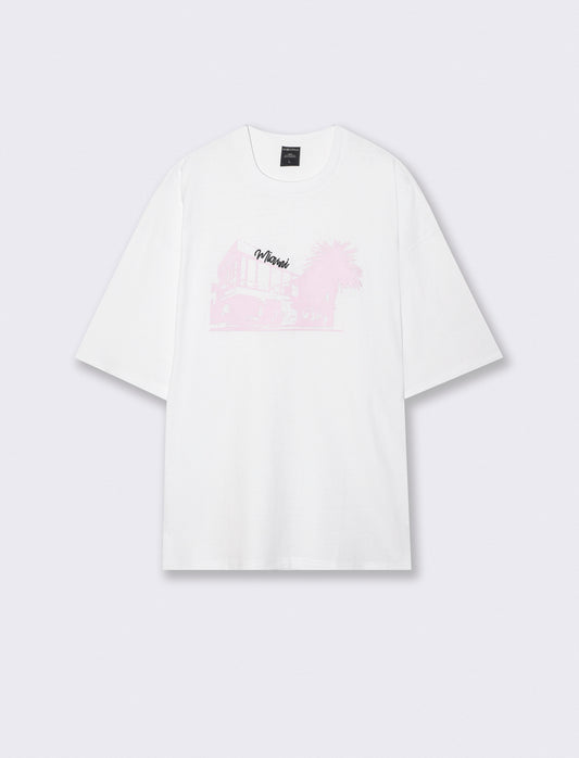 T-shirt puff e ricamo a contrasto - Bianco