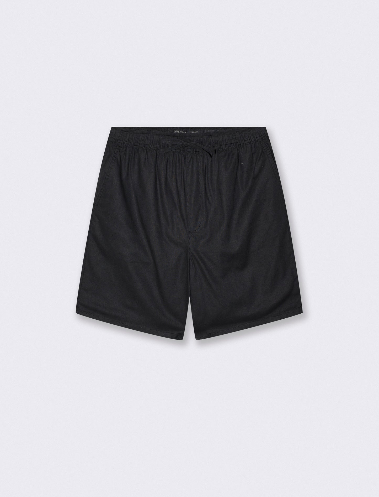 Bermuda Jogger in Linen Blend with Pocket - Black
