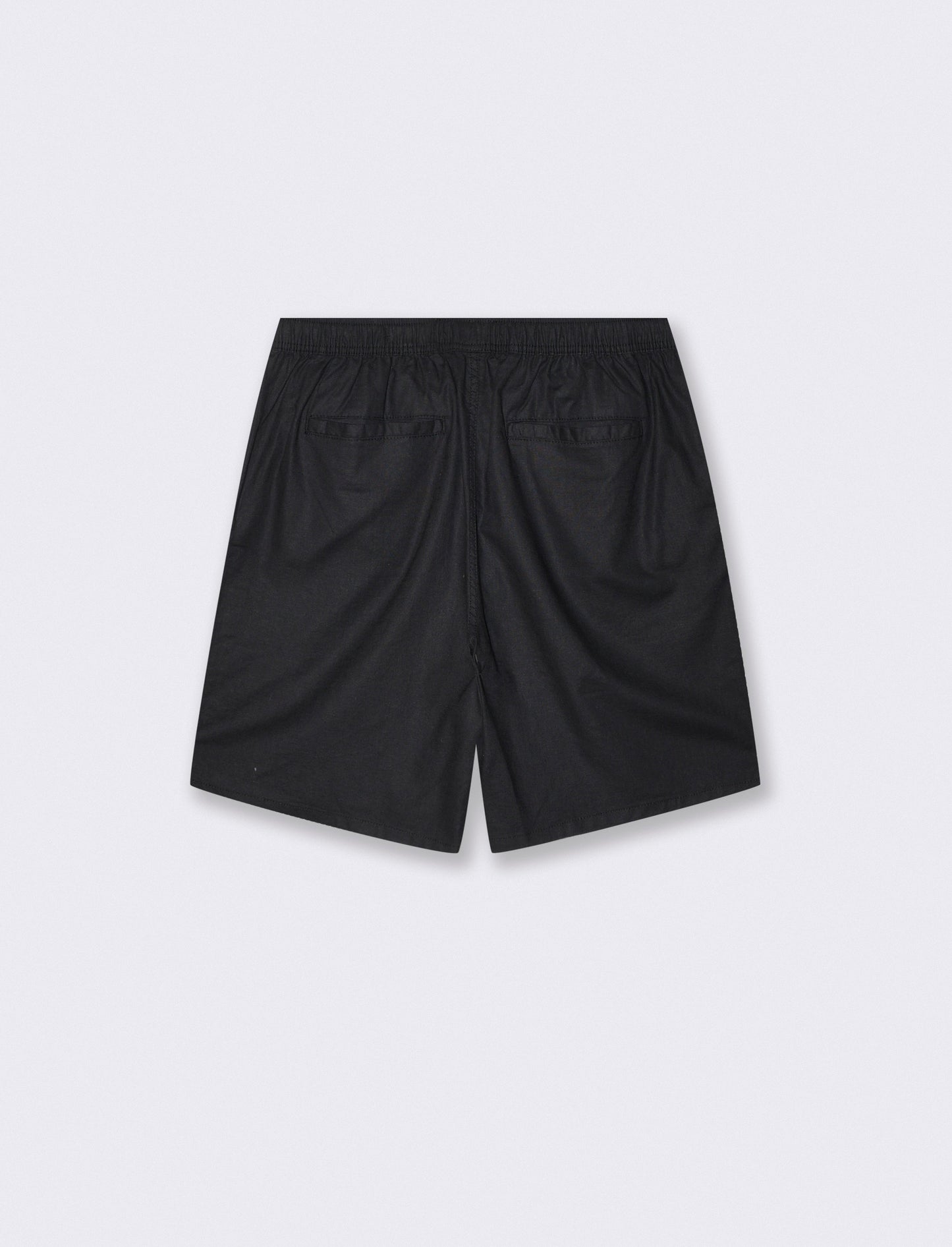 Bermuda Jogger in Linen Blend with Pocket - Black