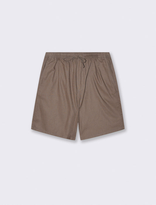 Bermuda Jogger in Linen Blend with Pocket - Grey