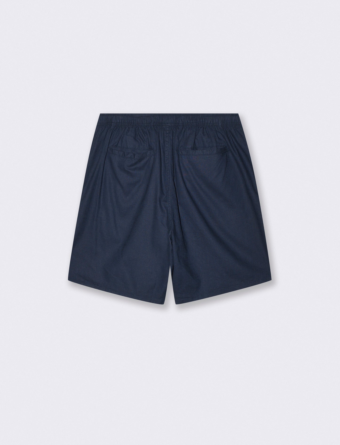Bermuda Jogger in Linen Blend with Pocket - Blue