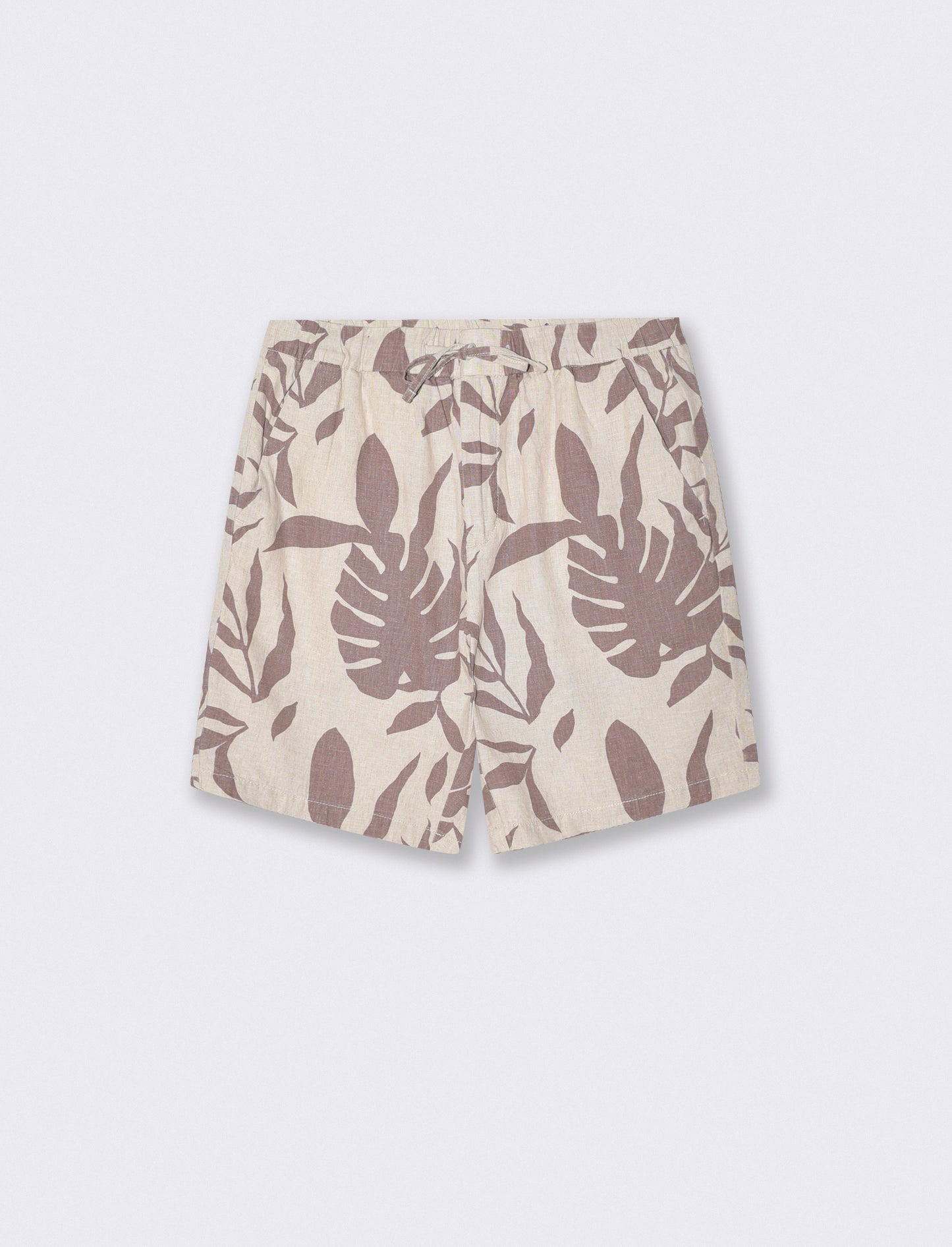 Bermuda Floral Linen Jogger - Beige