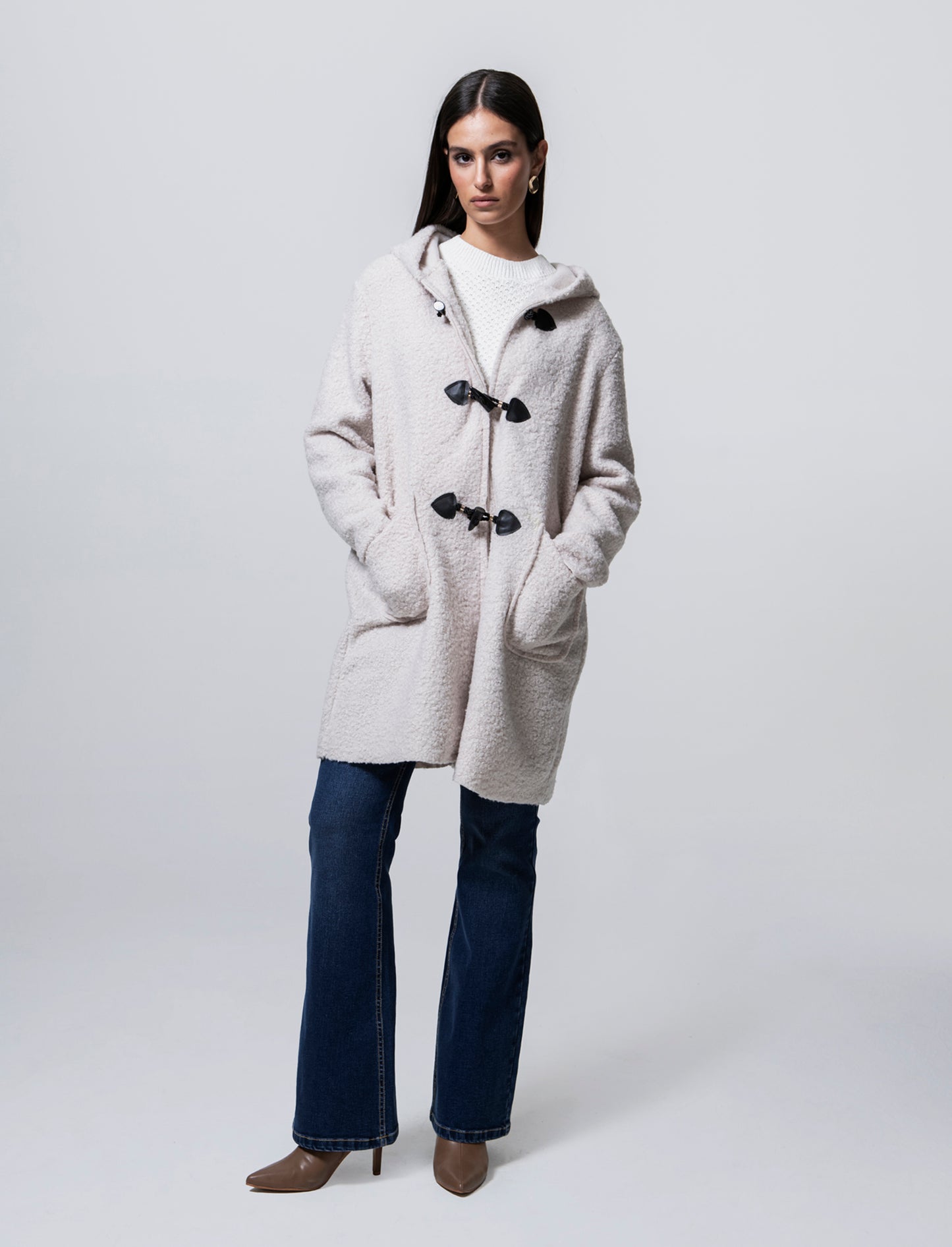CAPPOTTO CON CAPPUCCIO - Vaniglia
