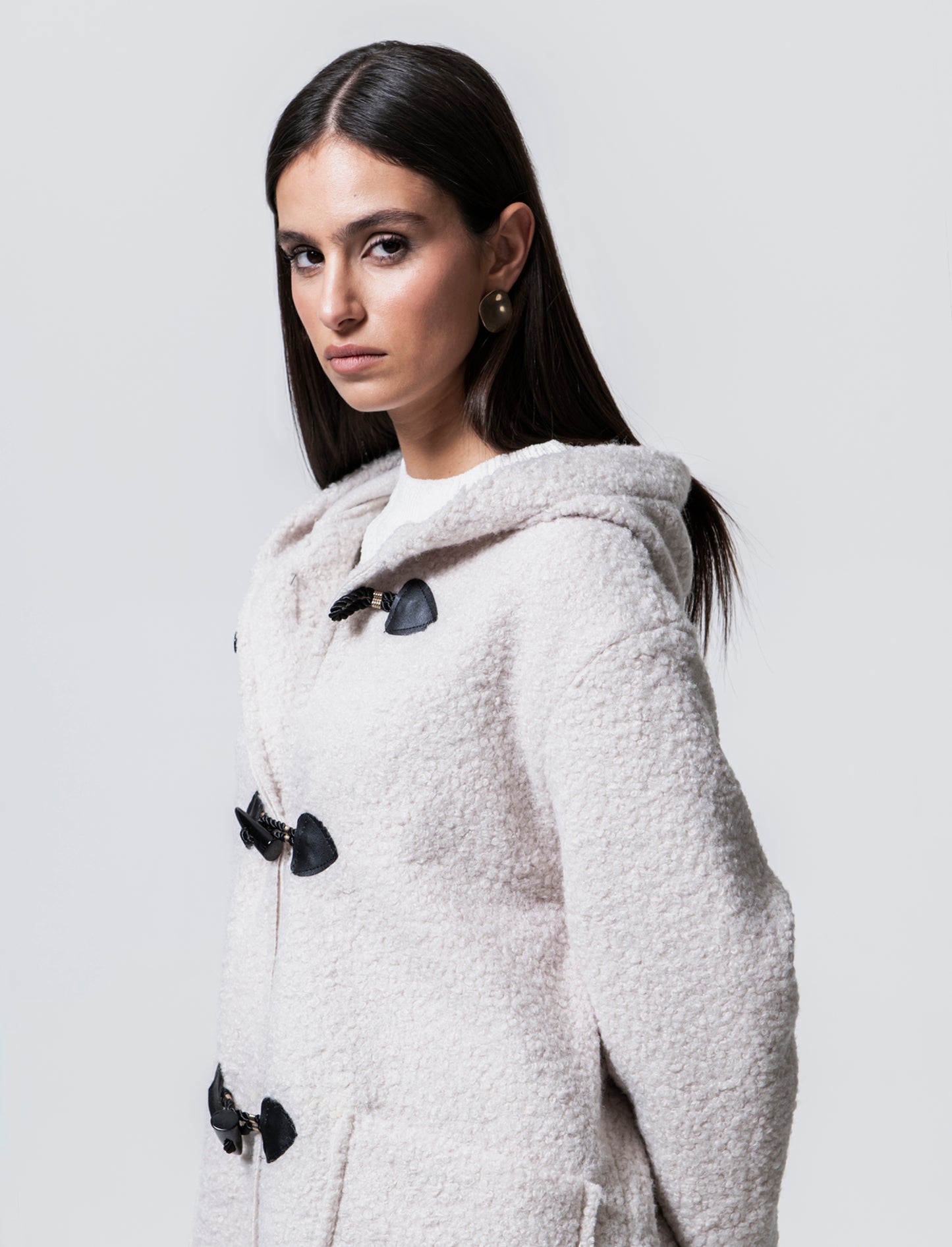 CAPPOTTO CON CAPPUCCIO - Vaniglia