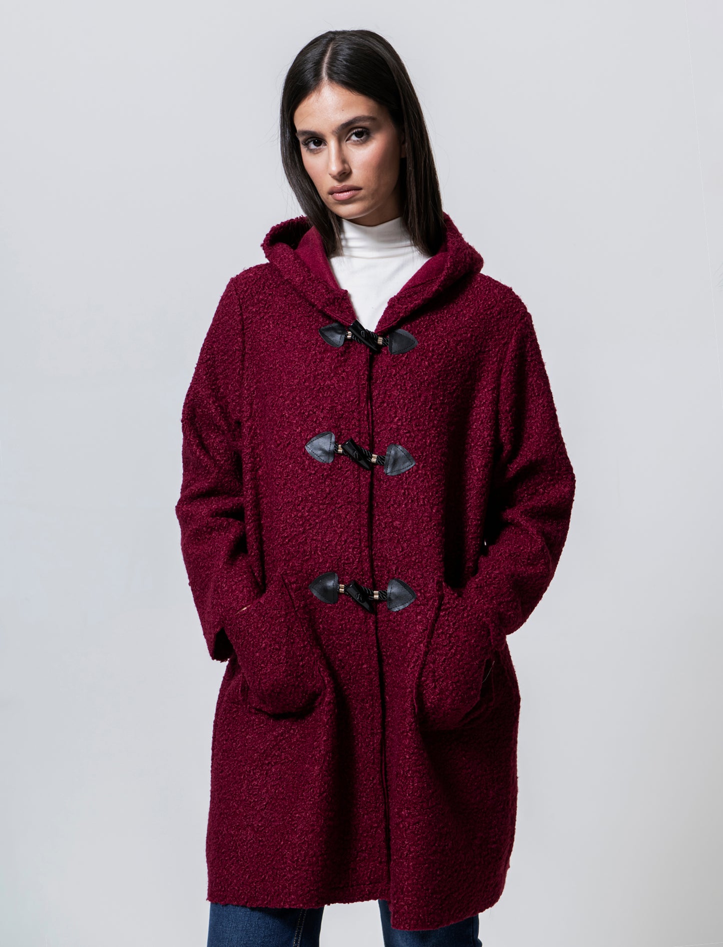 CAPPOTTO CON CAPPUCCIO - Bordeaux
