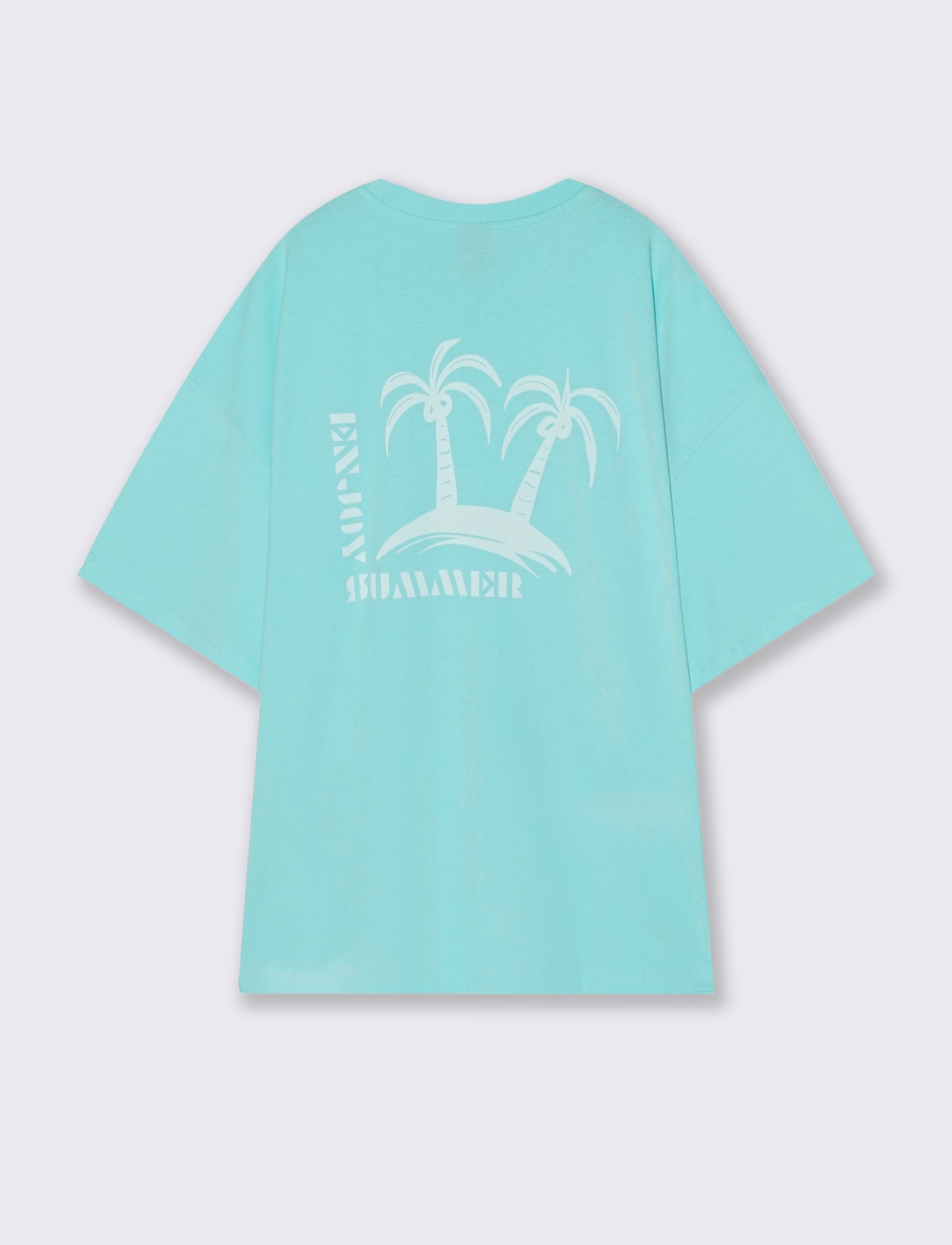Boxy Fit Super Soft T-shirt with Print - Sky blue