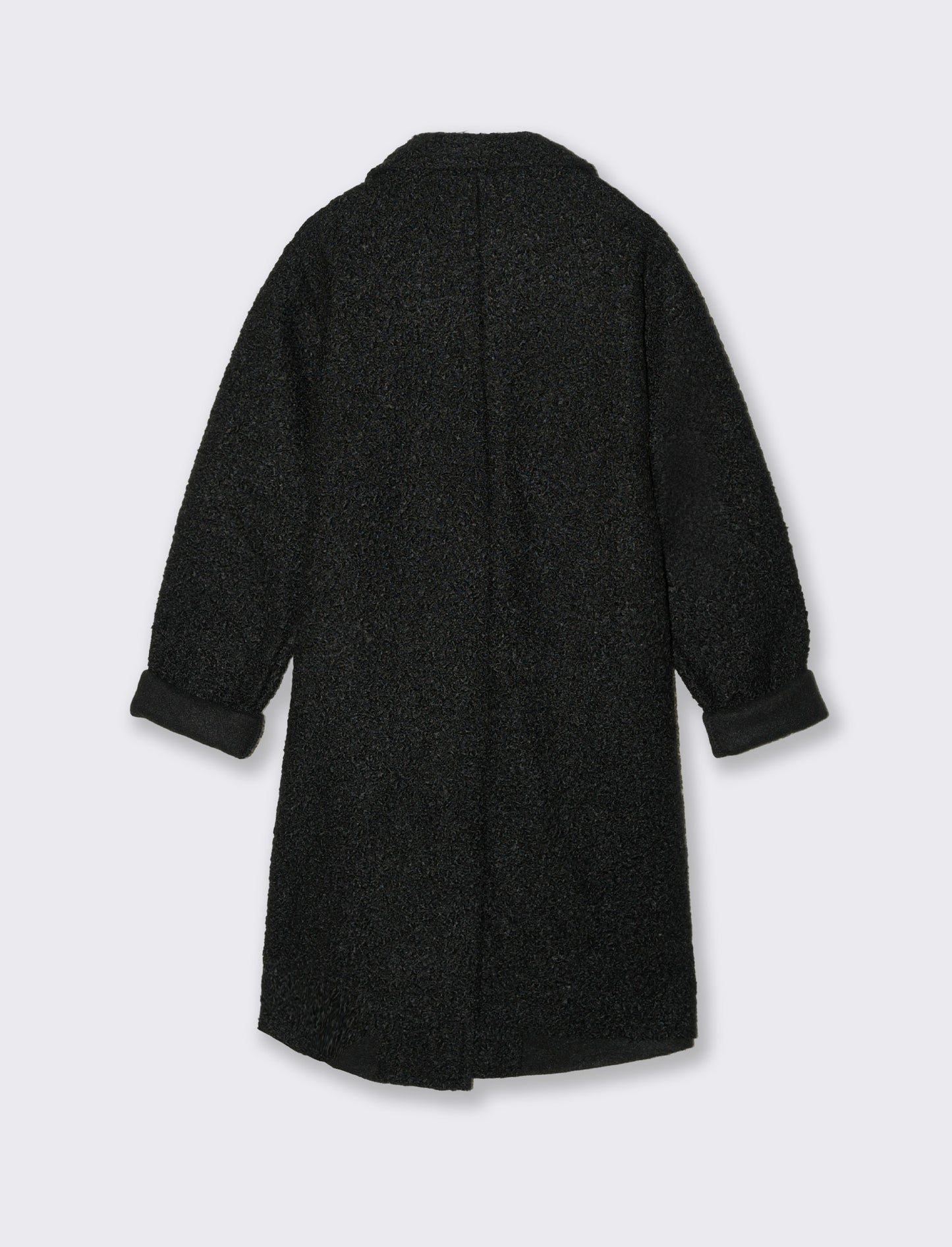 CAPPOTTO IN TESSUTO ARRICCIATO - Nero