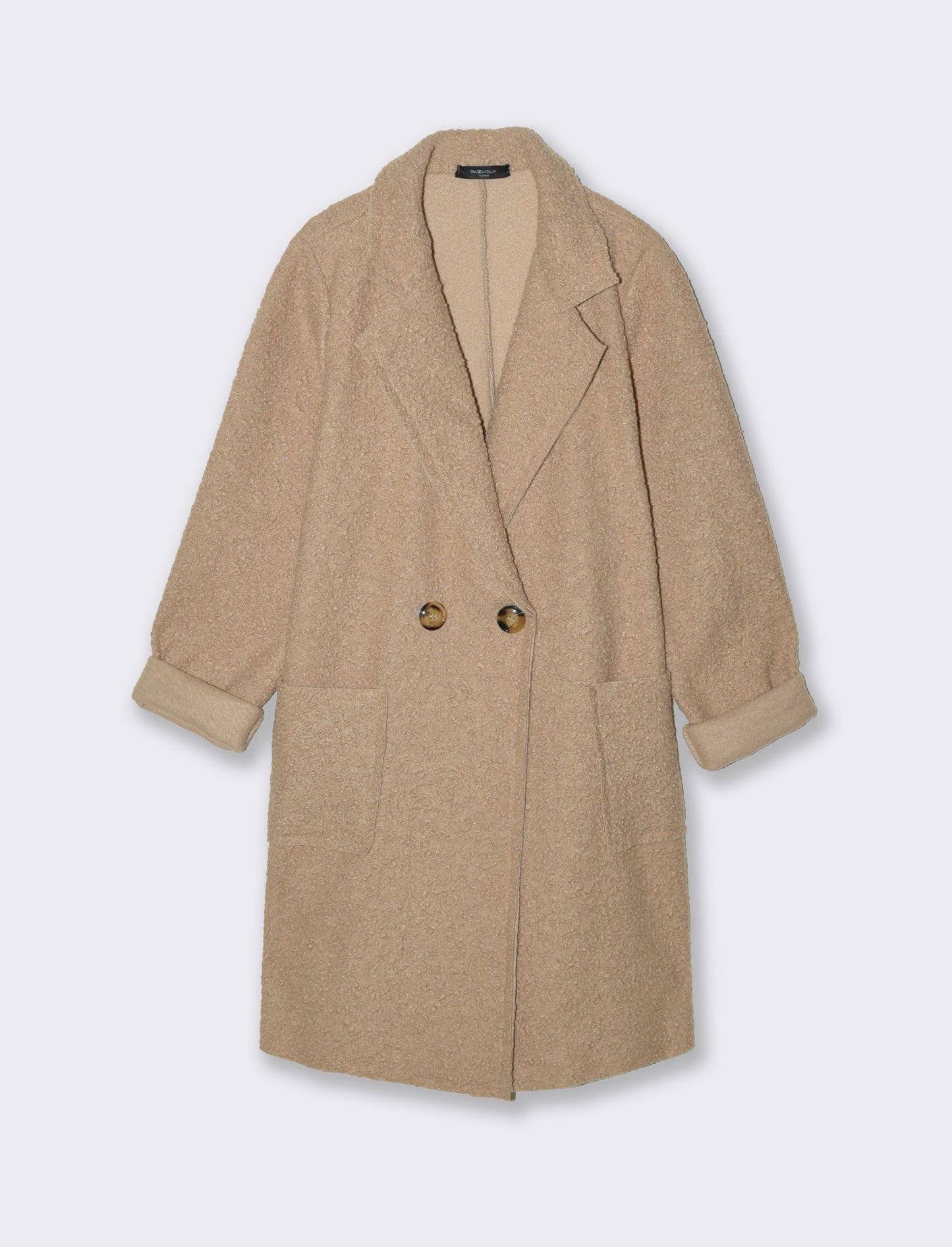 CAPPOTTO IN TESSUTO ARRICCIATO - Beige