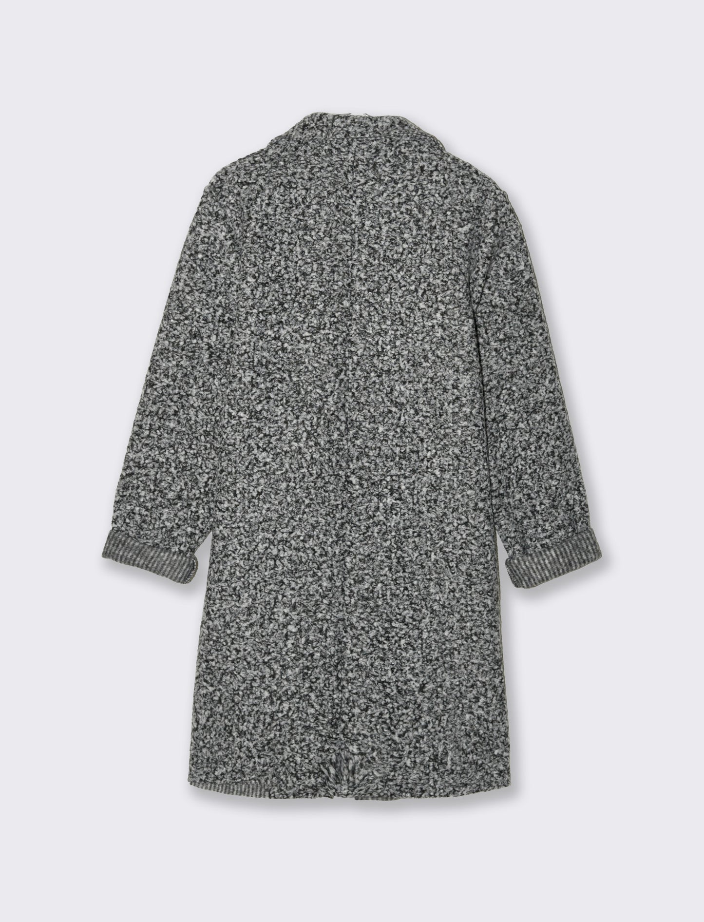 CAPPOTTO IN TESSUTO ARRICCIATO - Grigio chiaro mel.