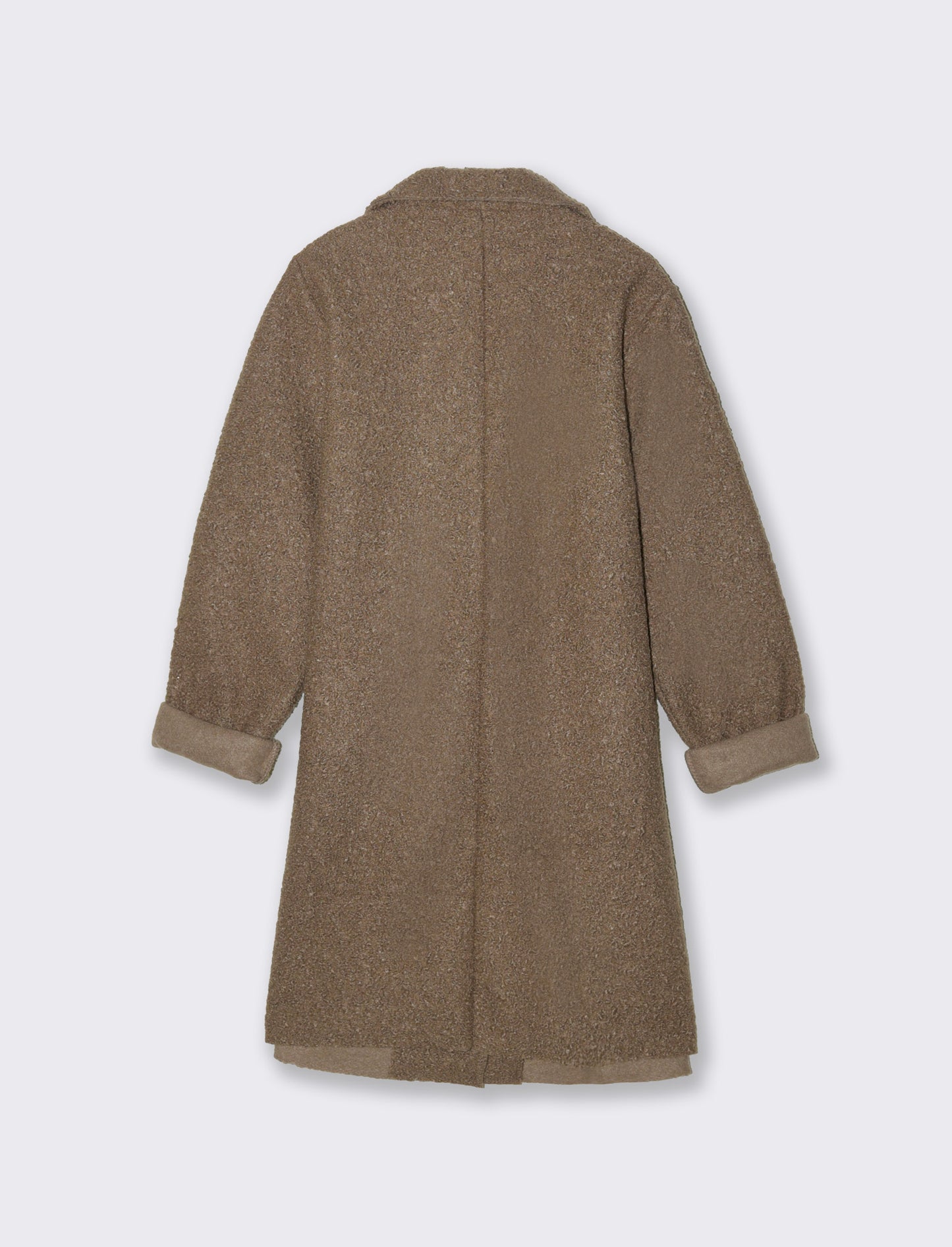 CAPPOTTO IN TESSUTO ARRICCIATO - Grigio fango
