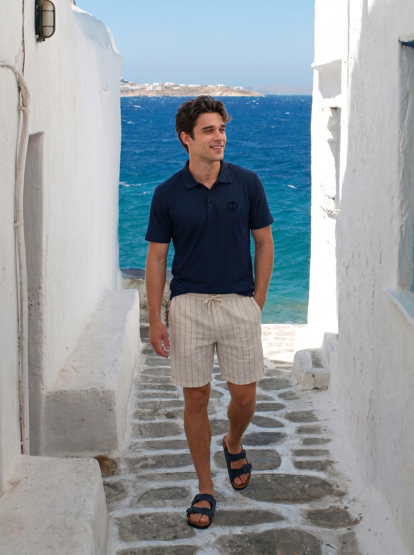 Polo premium in interlock mercerizzato - Blu