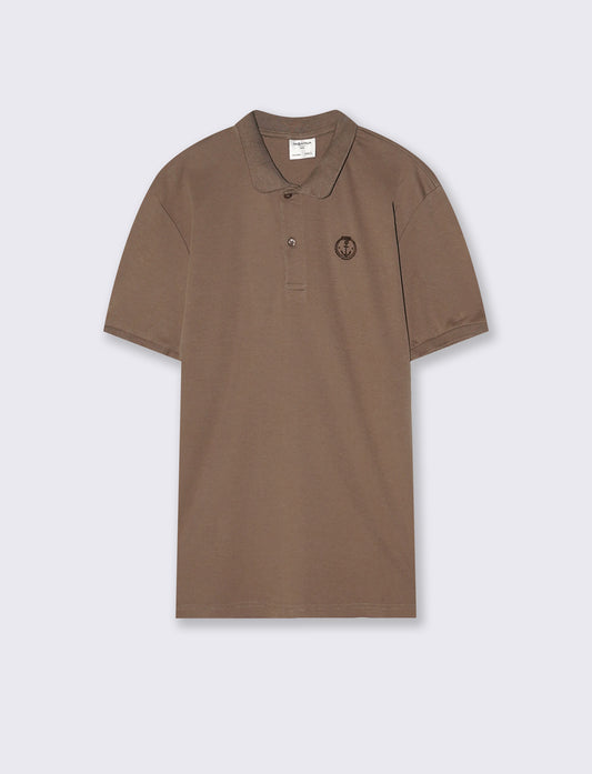 Polo premium in interlock mercerizzato - Grigio fango