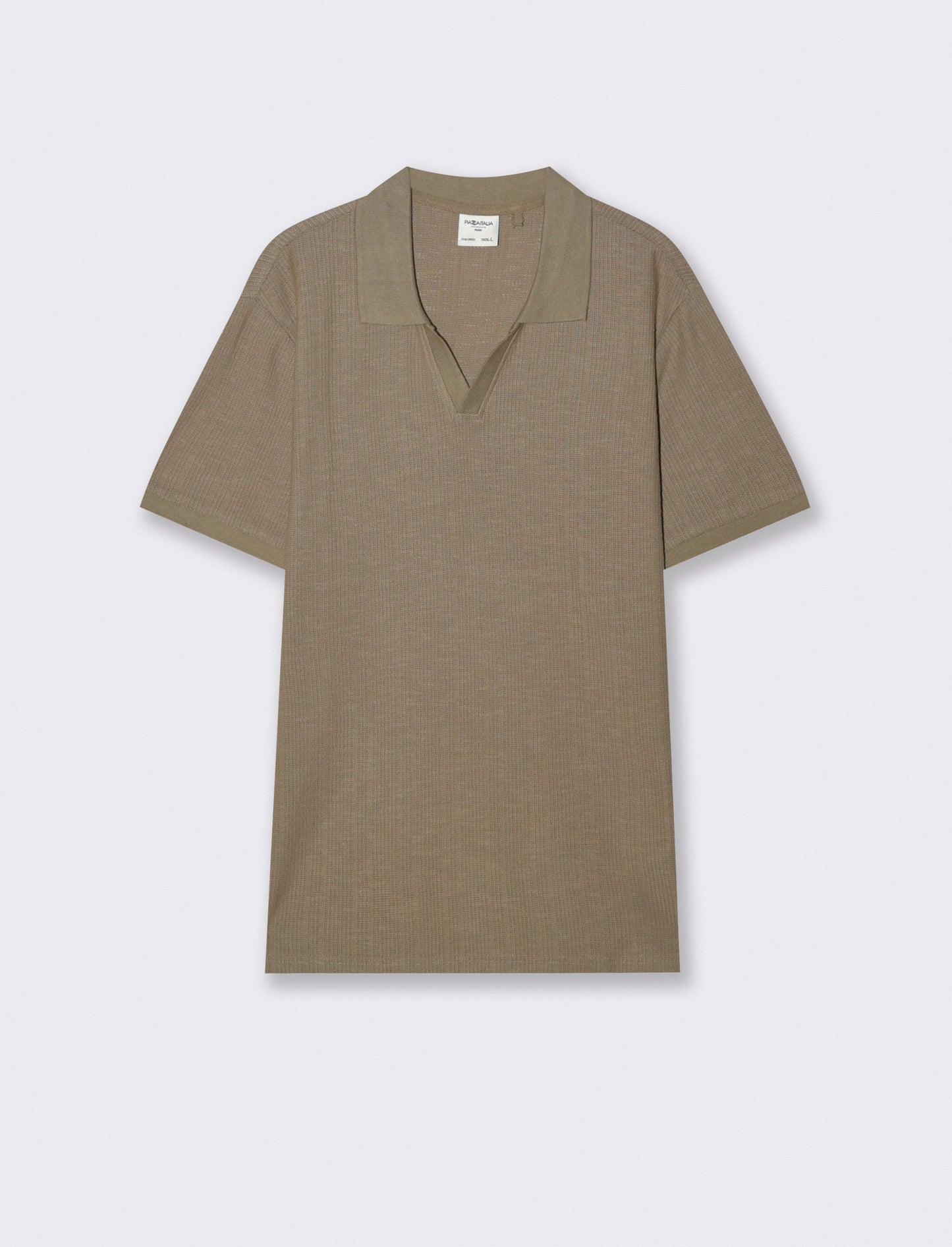 Jacquard knit cotton blend polo - Green