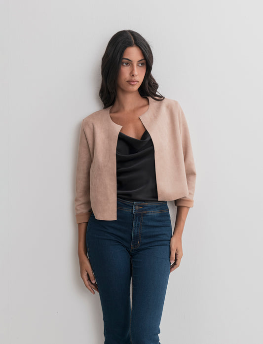 GIACCA SUEDE CORTA - Cammello