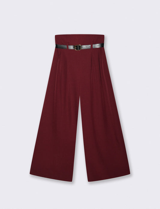 PANTALONE CON CINTURA - Bordeaux