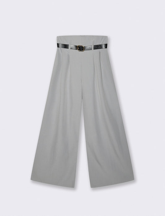 PANTALONE CON CINTURA - Grigio