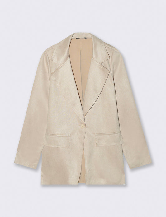 BLAZER IN TESSUTO EFFETTO DAINETTO - Vaniglia