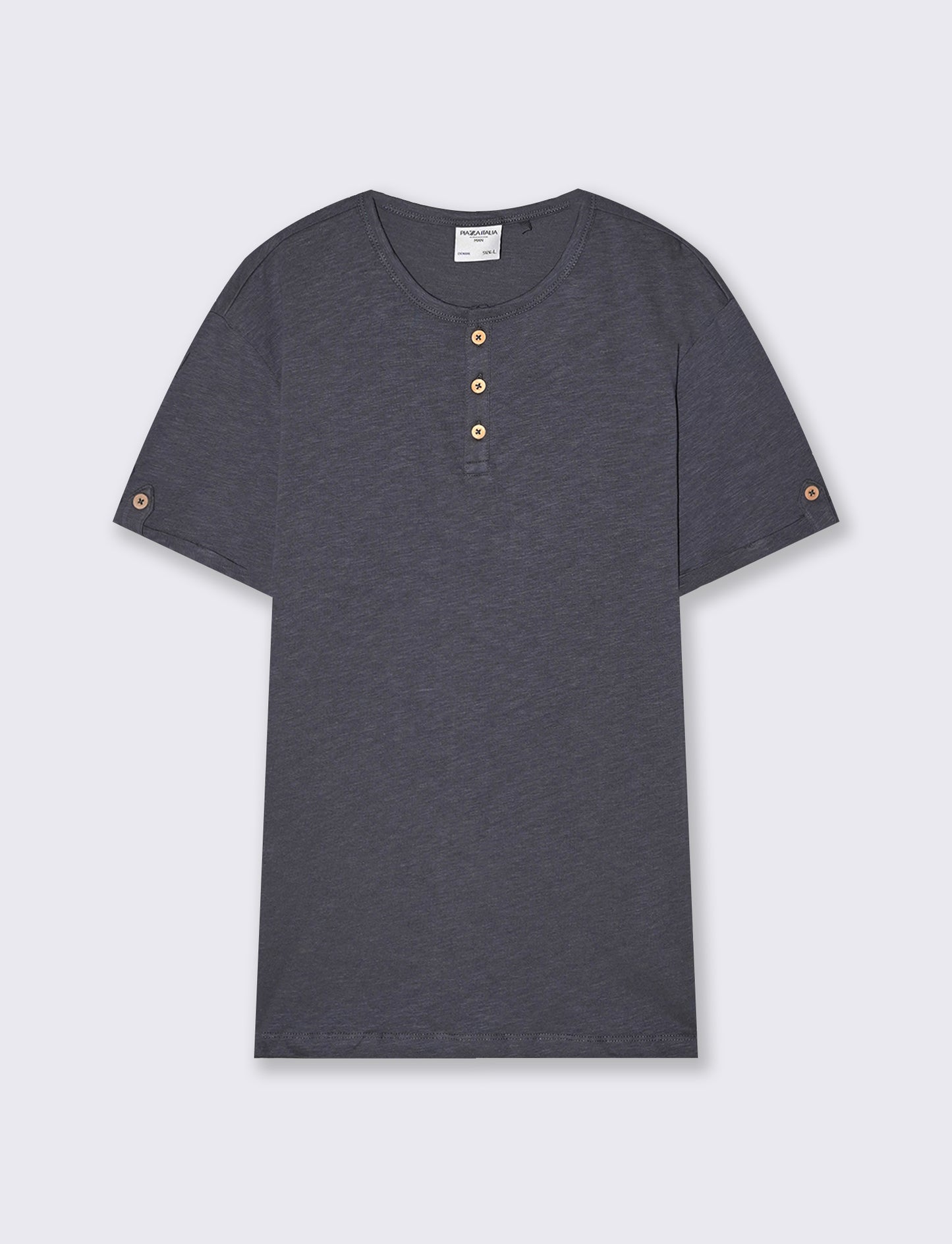 T-shirt cotone collo serafino bottoni - Avion