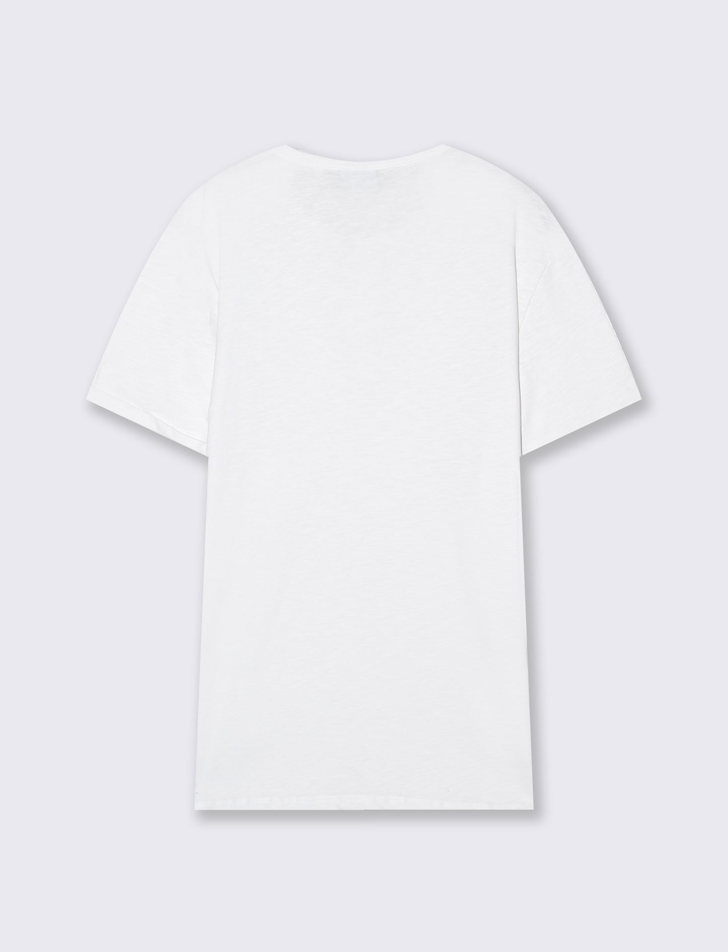 T-shirt cotone collo serafino bottoni - Bianco