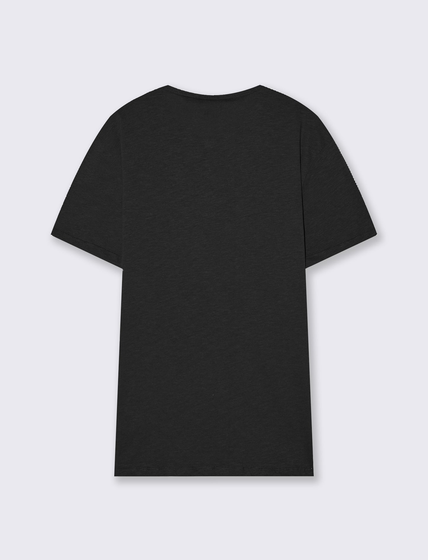 Cotton T-shirt with Henley neckline and buttons - Black