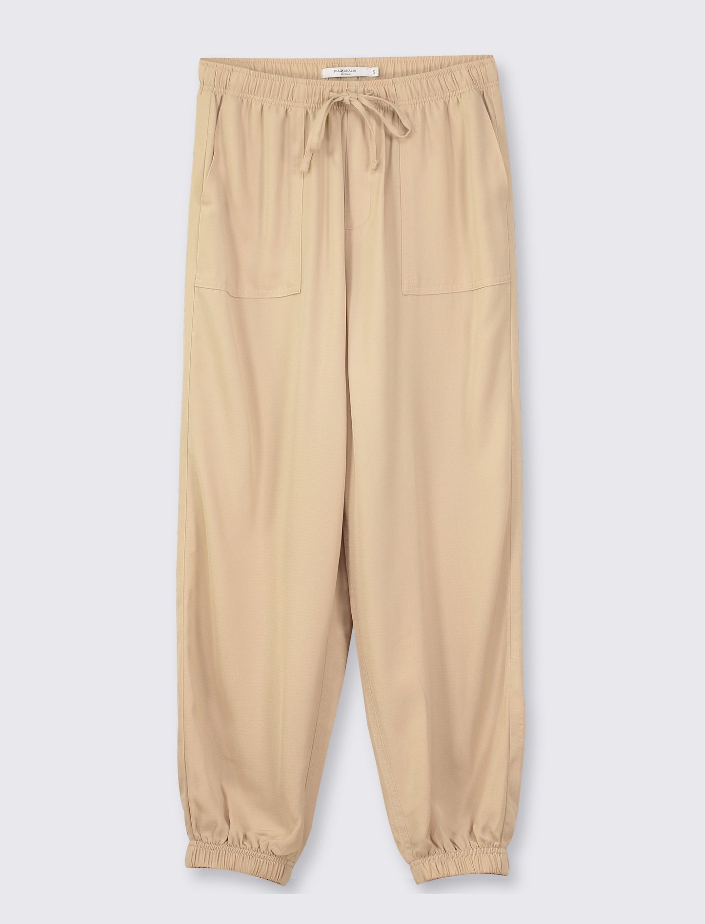 "Pantalone con vestibilità ""jogger"" con elastico in vita, coulisse in vita ed elastico al fondo" - Beige corda