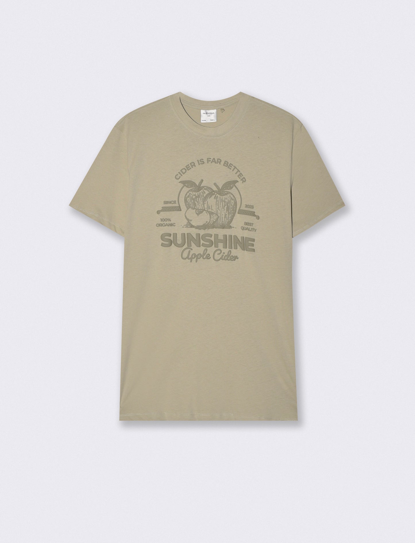 T-shirt girocollo con stampa PUF - Grigio stone