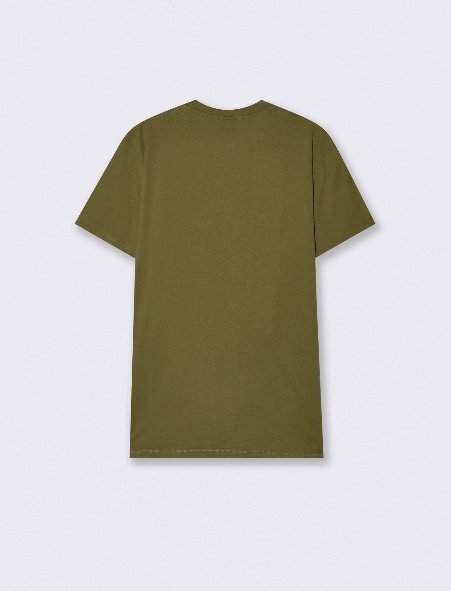 T-shirt girocollo con stampa PUF - Verde oliva