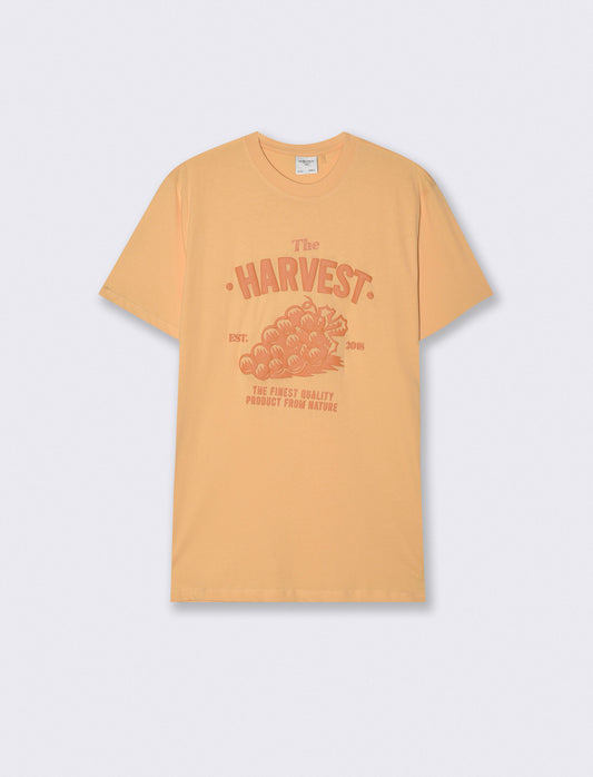 T-shirt girocollo con stampa PUF - Arancio