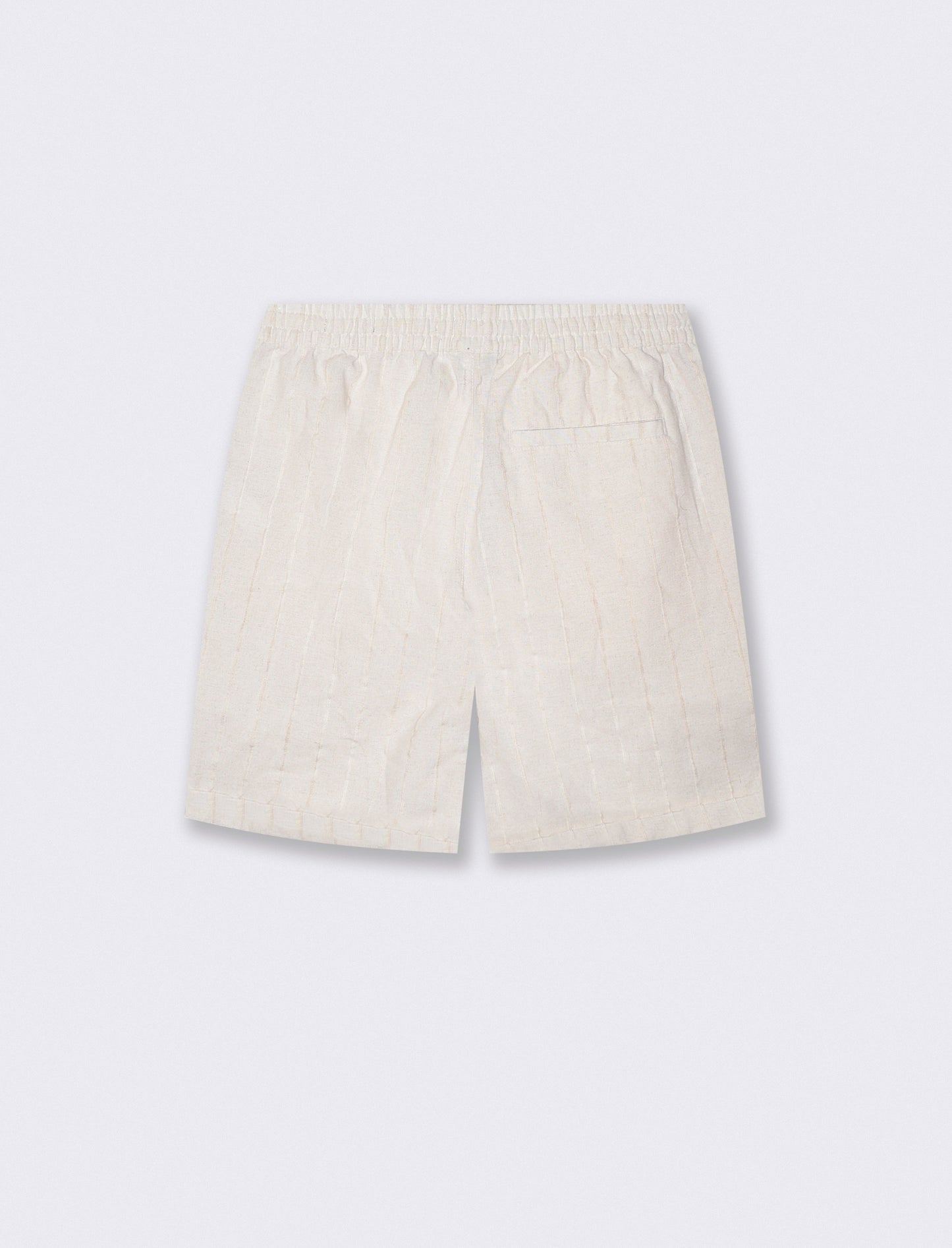 Bermuda in tessuto di cotone con elastico in vita - Beige