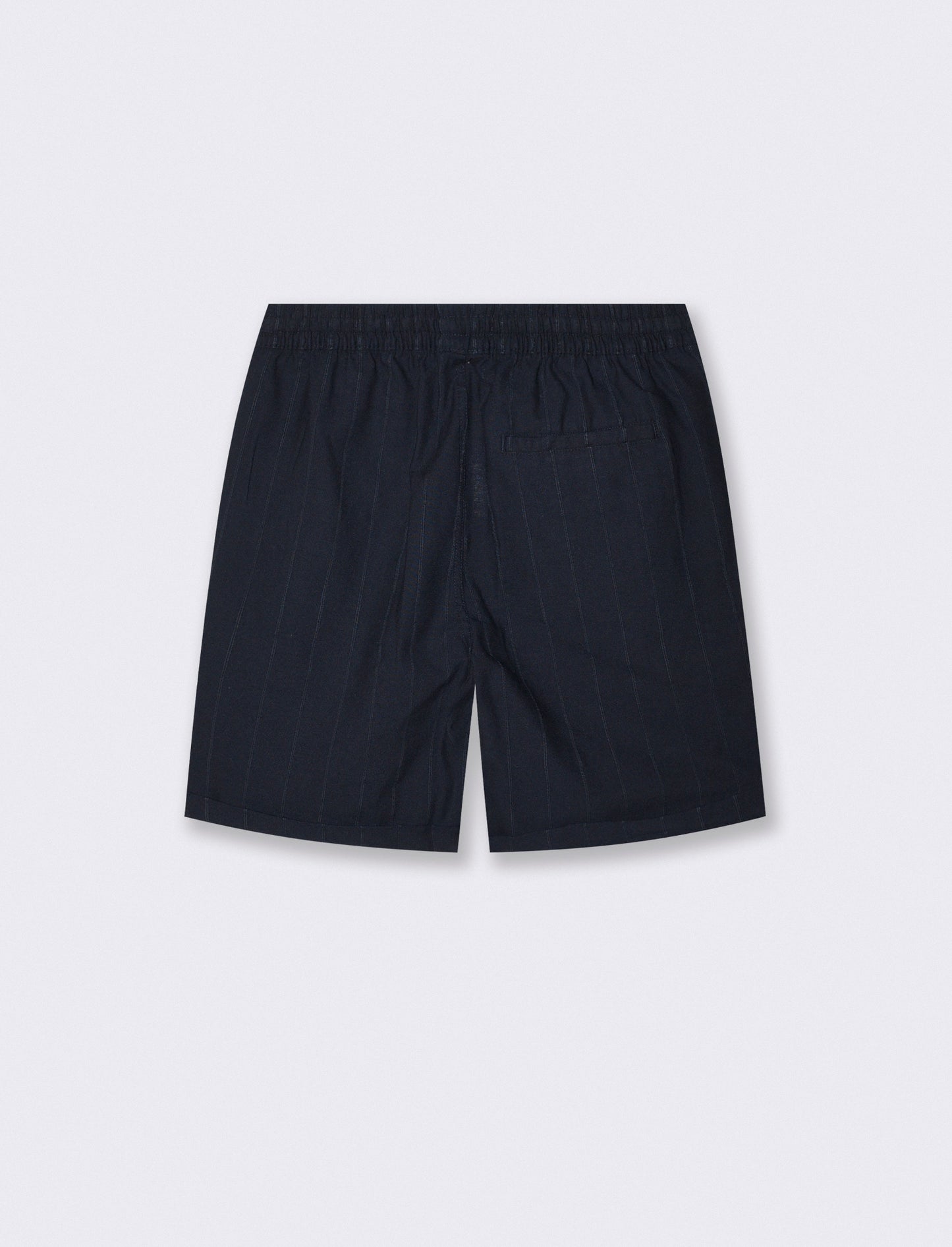 Bermuda in tessuto di cotone con elastico in vita - Blue