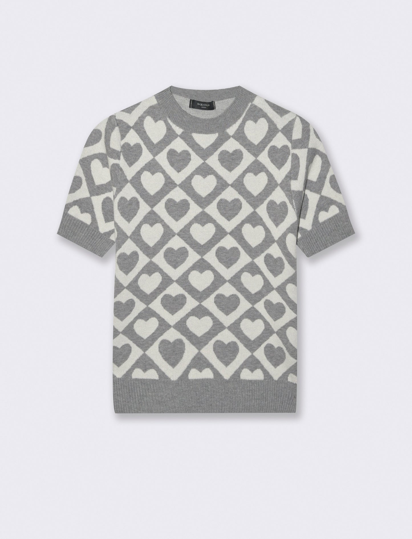 T-SHIRT IN MAGLIA - Grigio
