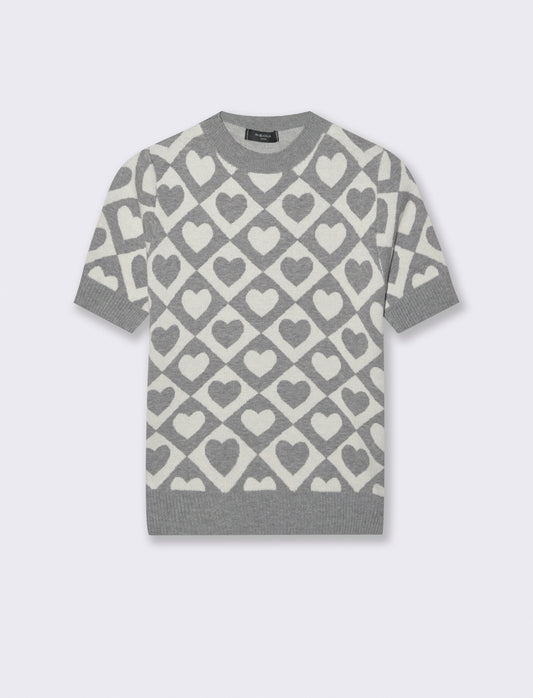 T-SHIRT IN MAGLIA - Grigio