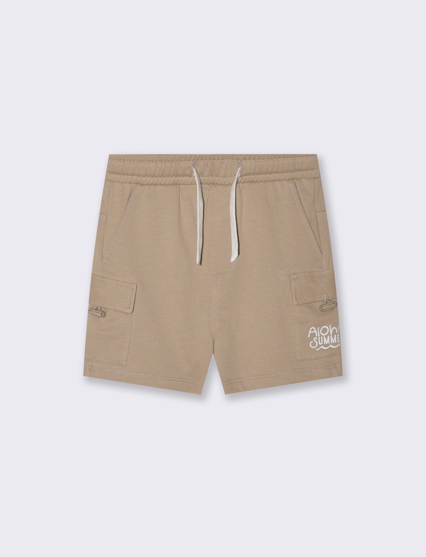 Bermuda in felpa con dettagli a contrasto - Beige