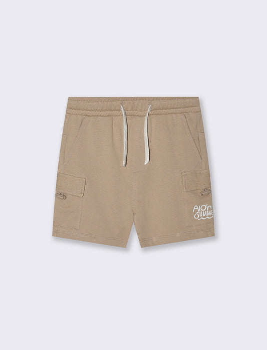 Bermuda sweatshirt with contrasting details - Beige