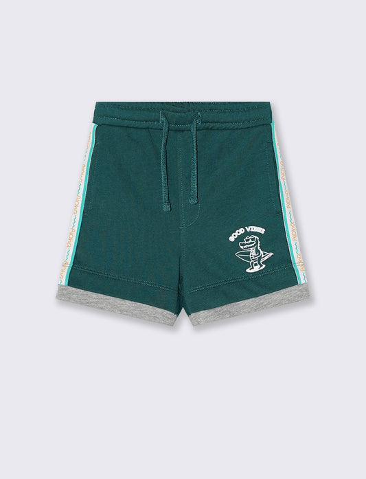 Bermuda con inserti e bande laterali - Verde