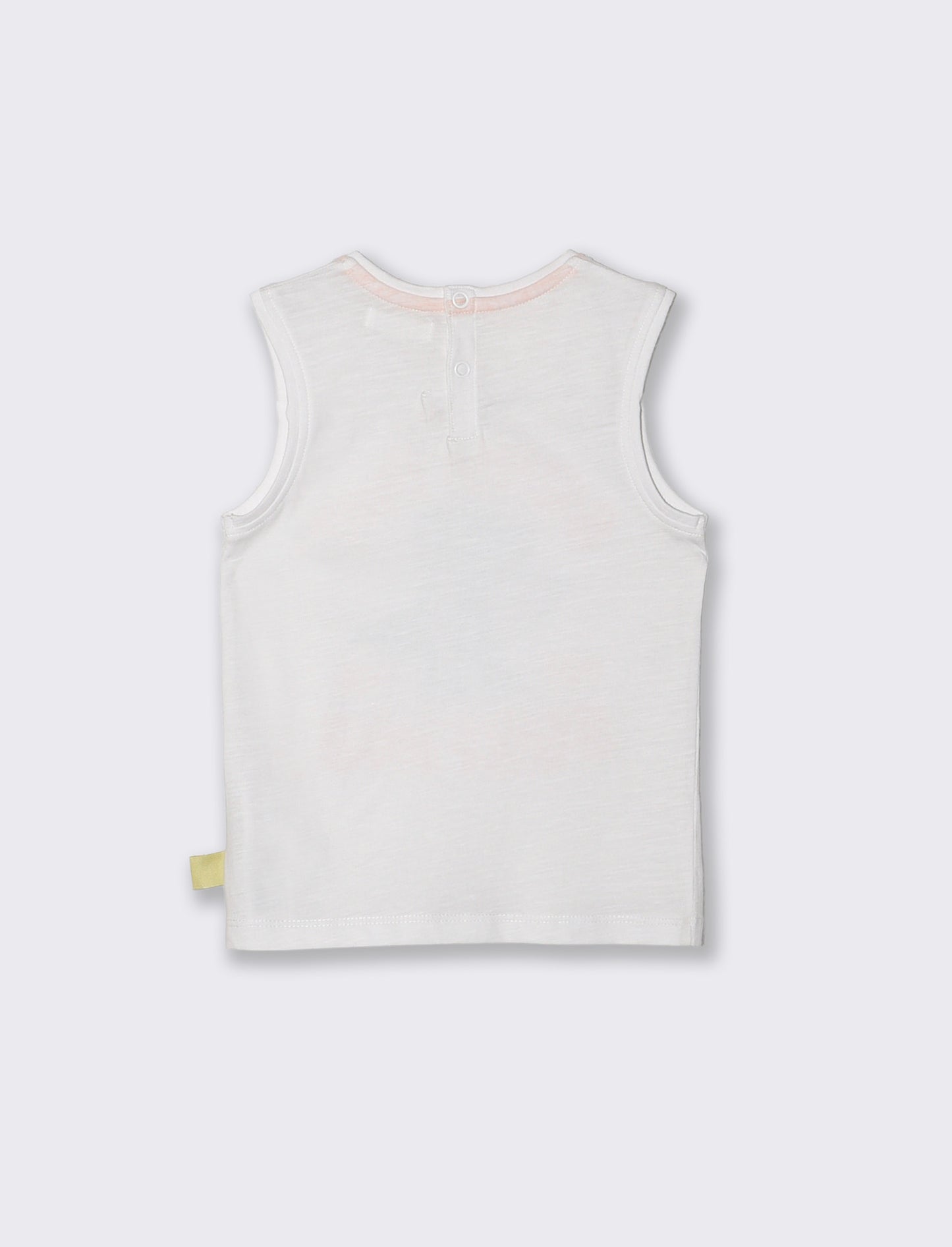 Crew neck tank top with embroidery and print - White