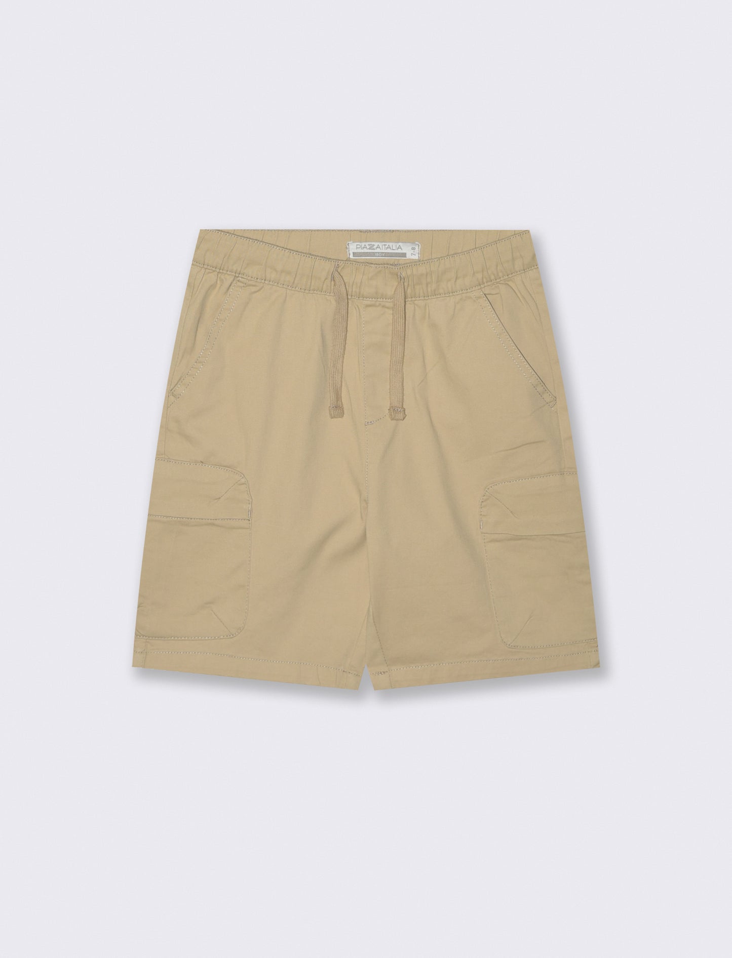 Bermuda cargo in cotone tinta unita - Beige