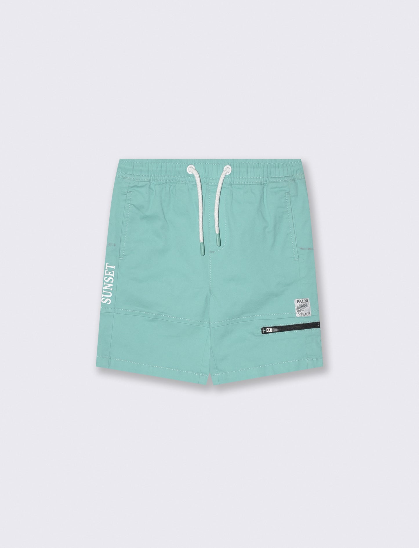 Bermuda in cotone con stampe e tasche - Verde acqua