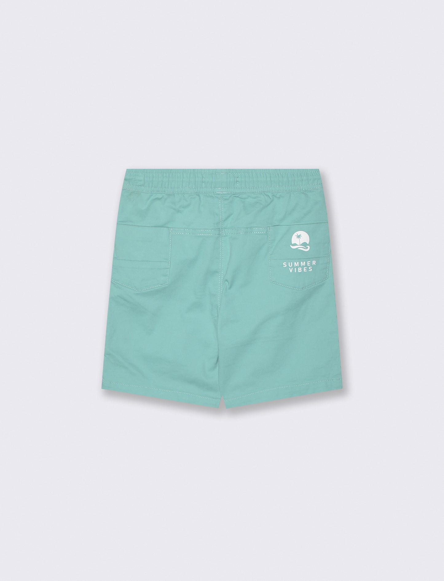 Bermuda in cotone con stampe e tasche - Verde acqua