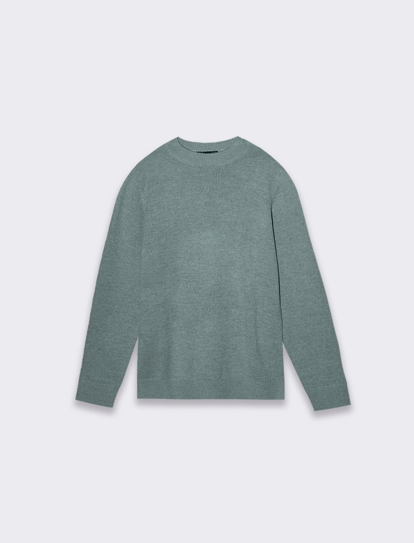 Maglia regular fit dolcevita in filato premium effetto lana - Verde melange