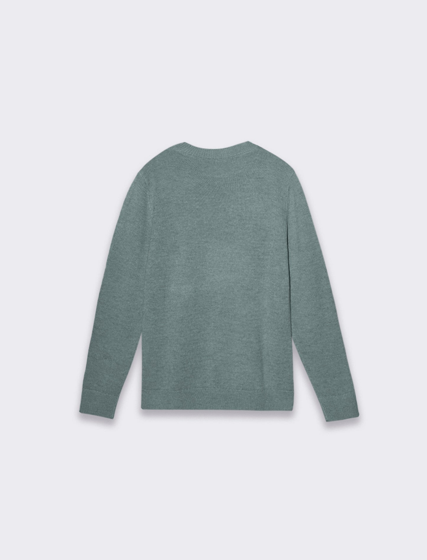 Maglia regular fit dolcevita in filato premium effetto lana - Verde melange