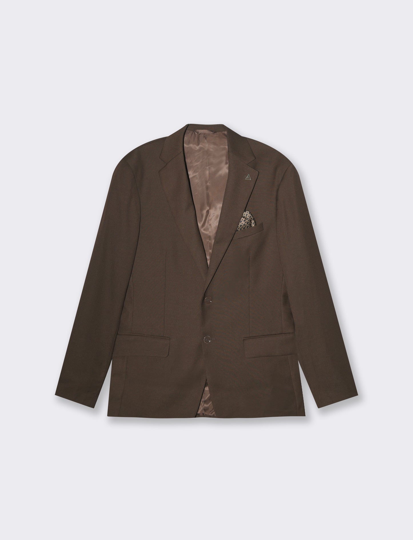 Blazer in tessuto diagonale con colletto revers - Moro