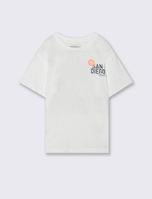 Casual T-Shirt with Back Print - White